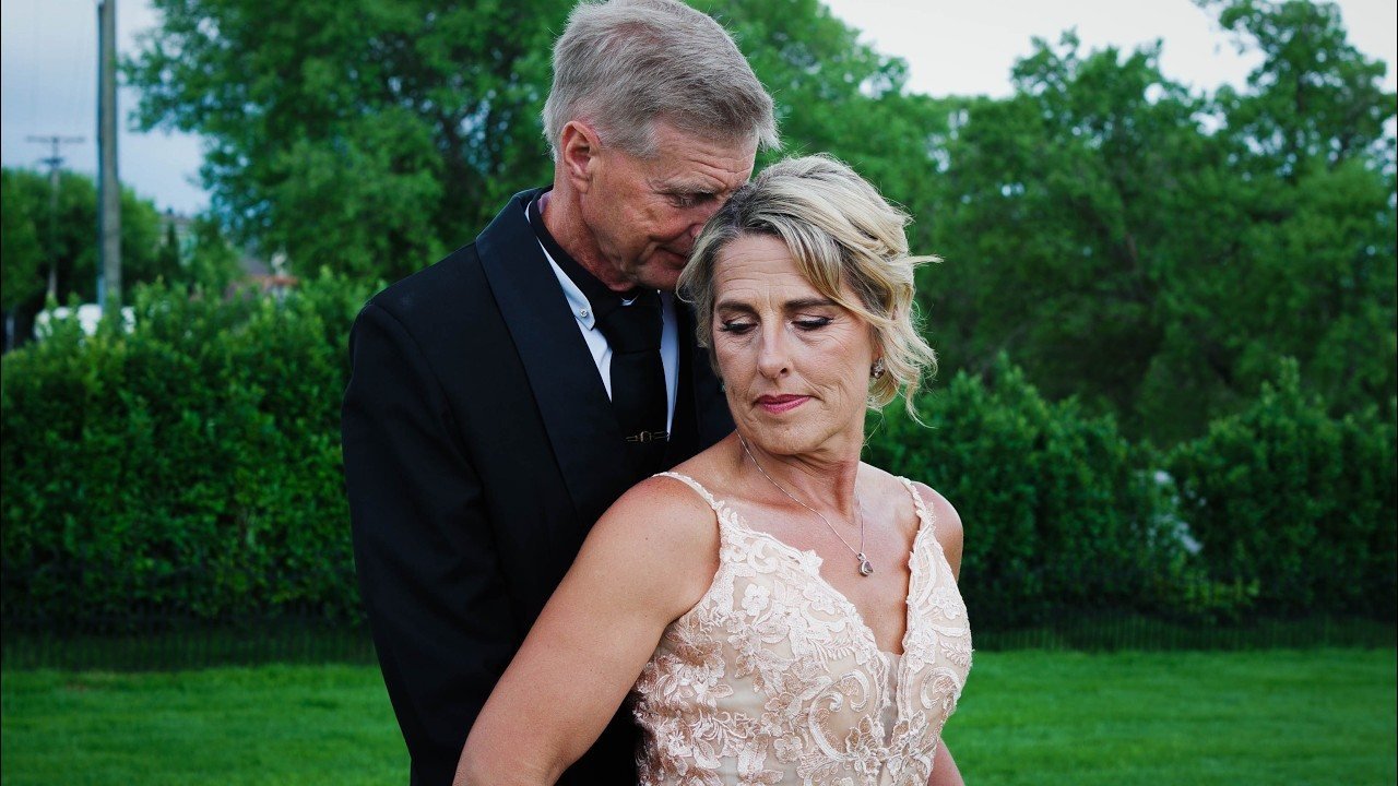 A CreFild wedding film, a couple in a garden at golden hour