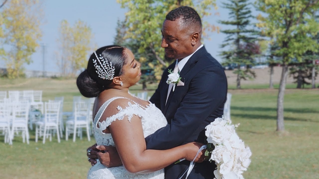 A CreFild couple on their wedding day, golden light