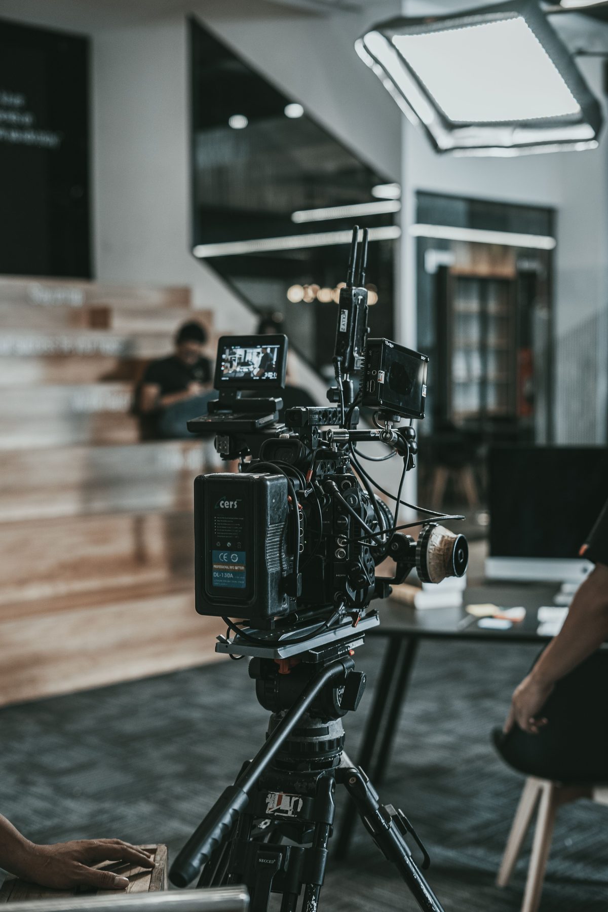 A cinematic camera on a CreFild Video shoot
